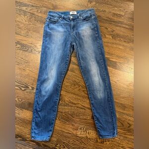 Paige Hoxton Ankle Jeans 29 Mid Rise Denim Blue Pants Skinny Stretch